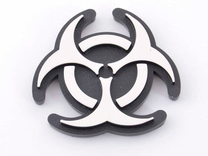 Aufkleber Chrom 3D Car Logo Motiv Radioactiv 52x52 mm chrom