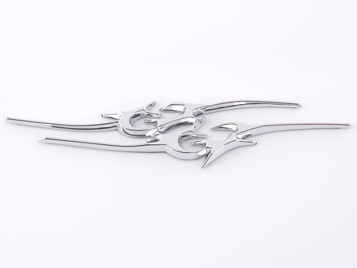 Aufkleber Chrom 3D Car Logo Motiv Tribal III 135x30 mm chrom