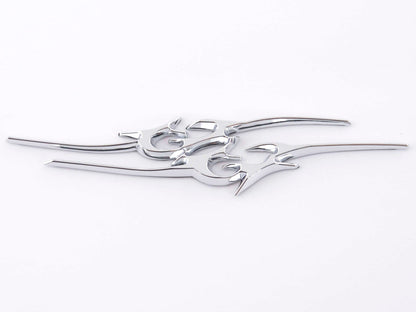 Aufkleber Chrom 3D Car Logo Motiv Tribal III 135x30 mm chrom