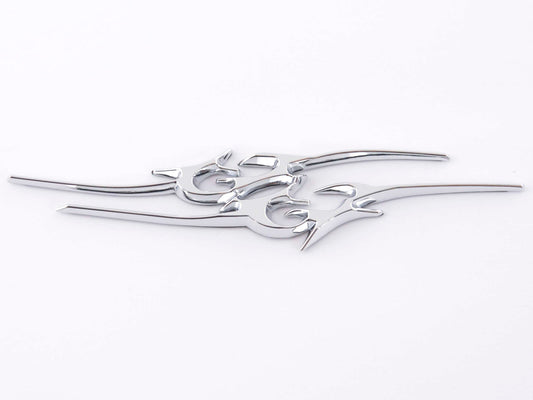 Aufkleber Chrom 3D Car Logo Motiv Tribal III 135x30 mm chrom