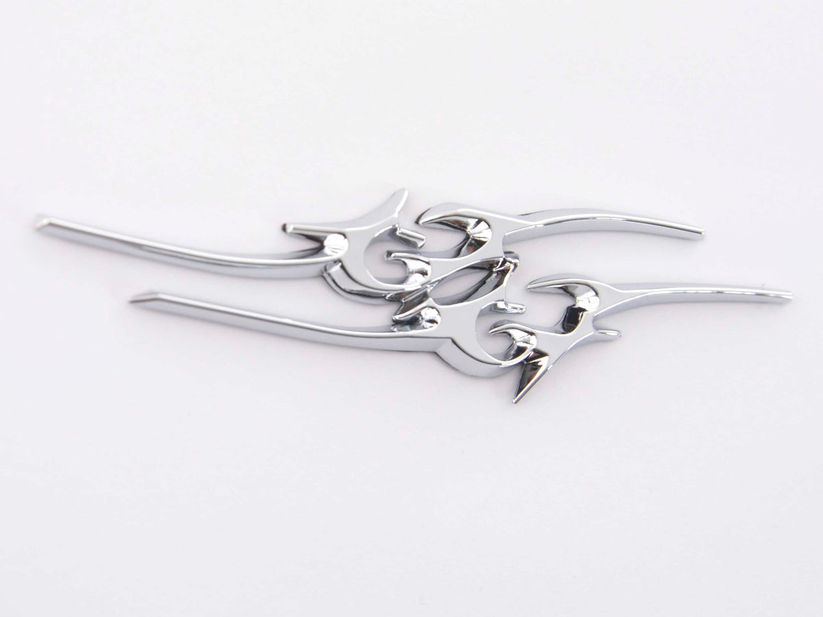 Aufkleber Chrom 3D Car Logo Motiv Tribal III 135x30 mm chrom