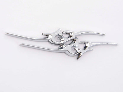 Aufkleber Chrom 3D Car Logo Motiv Tribal III 135x30 mm chrom