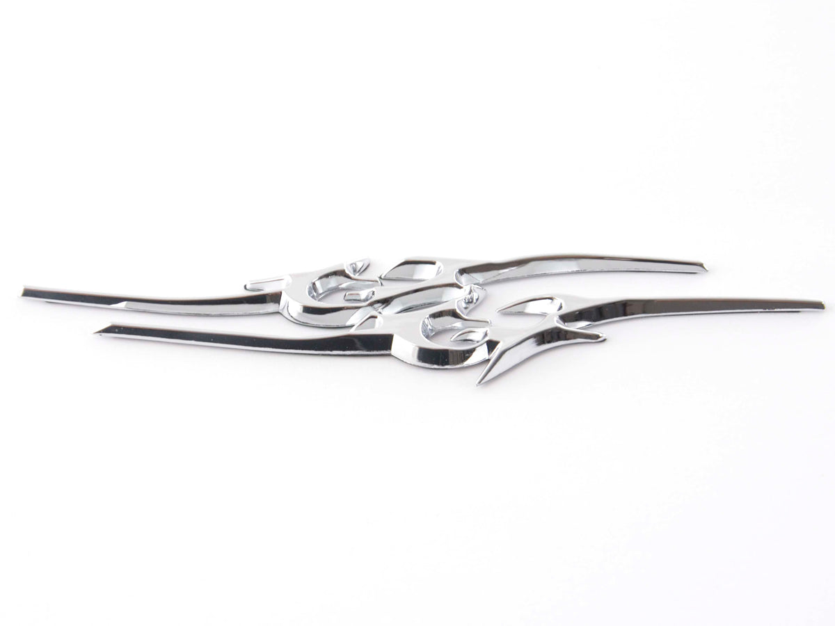 Aufkleber Chrom 3D Car Logo Motiv Tribal III 135x30 mm chrom