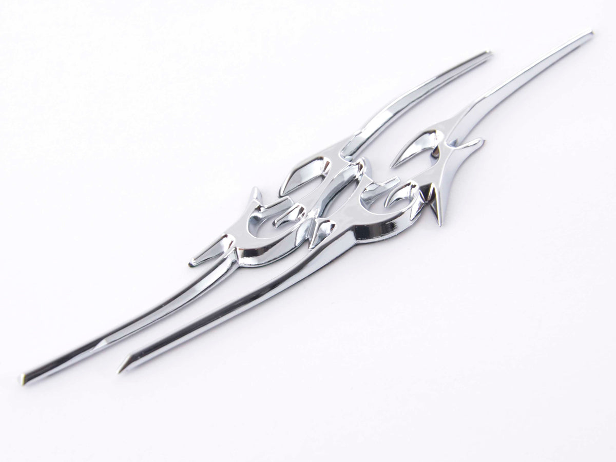 Aufkleber Chrom 3D Car Logo Motiv Tribal III 135x30 mm chrom