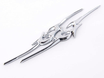 Aufkleber Chrom 3D Car Logo Motiv Tribal III 135x30 mm chrom