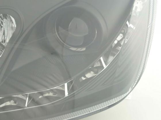 Scheinwerfer Set Daylight LED TFL-Optik Ford Fiesta Typ MK6 Bj. 03-07 schwarz