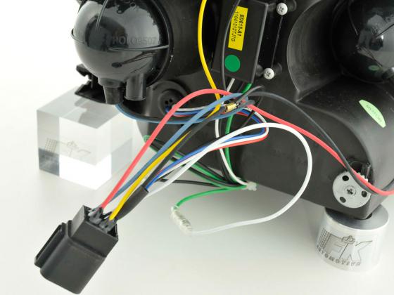 Scheinwerfer Set Daylight LED TFL-Optik Ford Fiesta Typ MK6 Bj. 03-07 schwarz