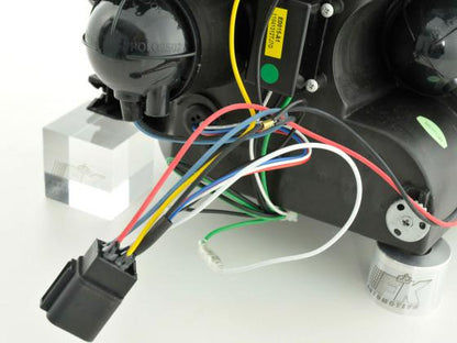 Scheinwerfer Set Daylight LED TFL-Optik Ford Fiesta Typ MK6 Bj. 03-07 schwarz