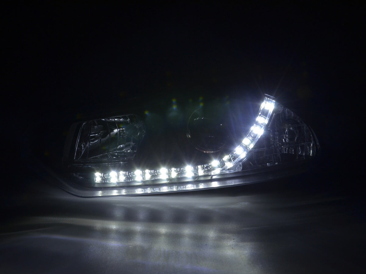 Scheinwerfer Set Daylight LED TFL-Optik Alfa Romeo 156 Typ 932 Bj. 98-02 schwarz