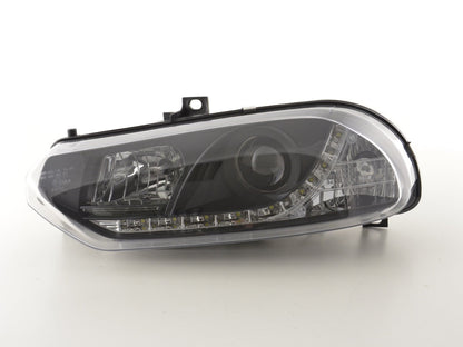 Scheinwerfer Set Daylight LED TFL-Optik Alfa Romeo 156 Typ 932 Bj. 98-02 schwarz