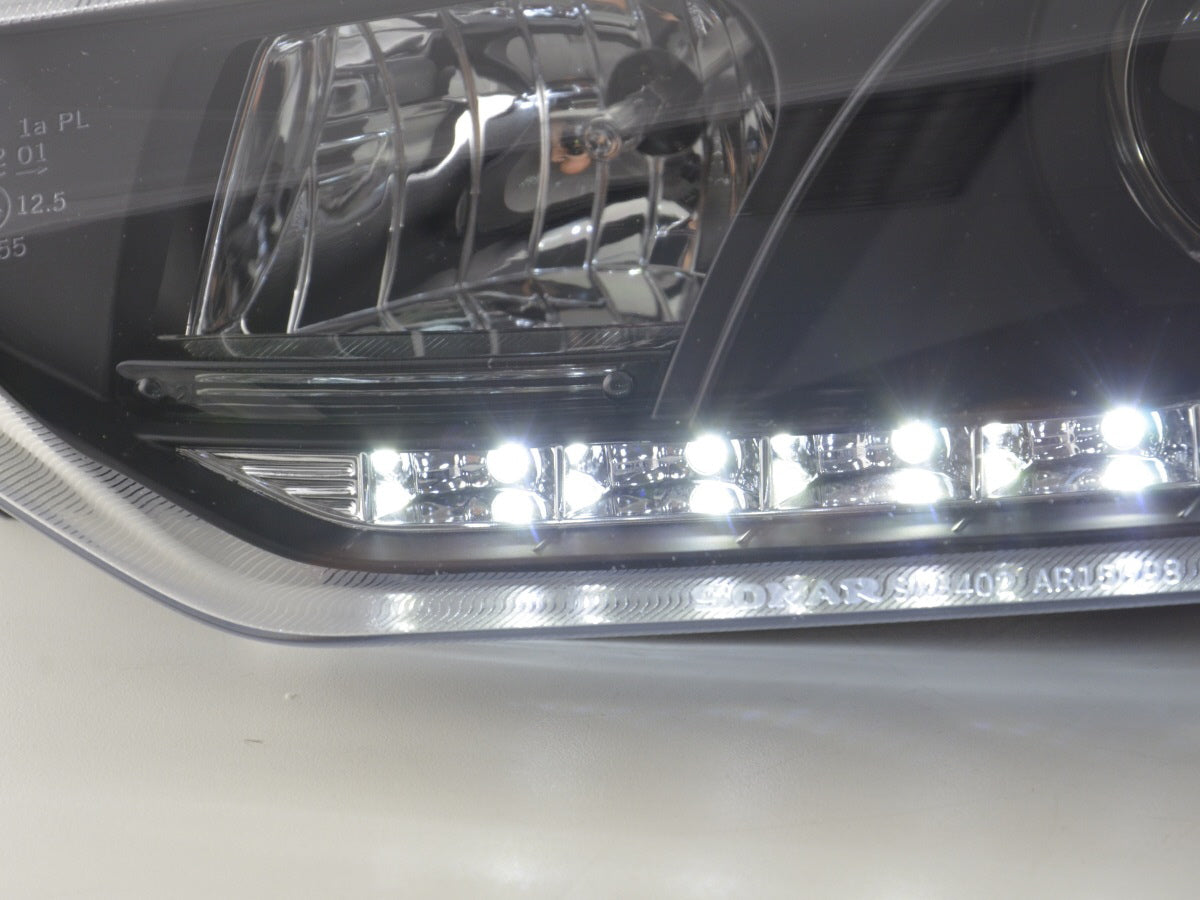 Scheinwerfer Set Daylight LED TFL-Optik Alfa Romeo 156 Typ 932 Bj. 98-02 schwarz