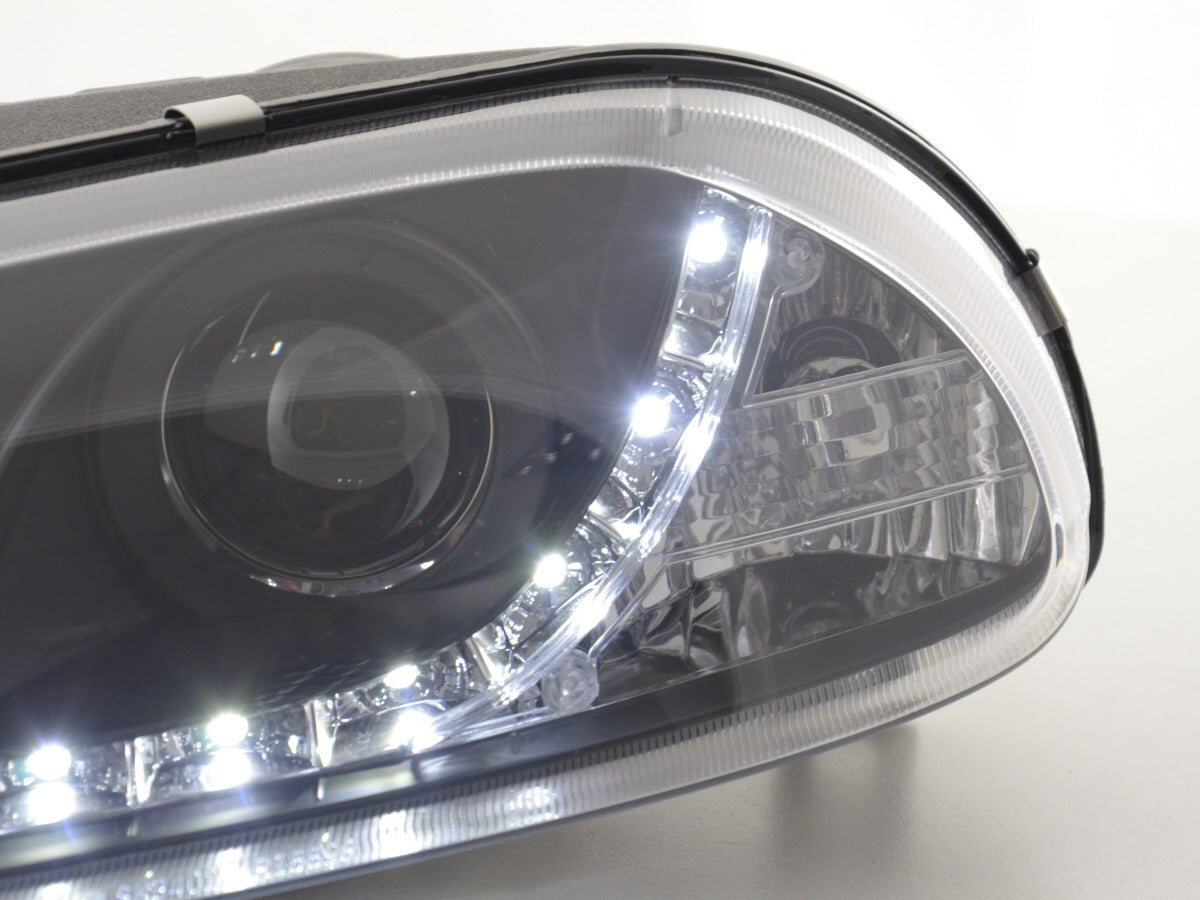 Scheinwerfer Set Daylight LED TFL-Optik Alfa Romeo 156 Typ 932 Bj. 98-02 schwarz