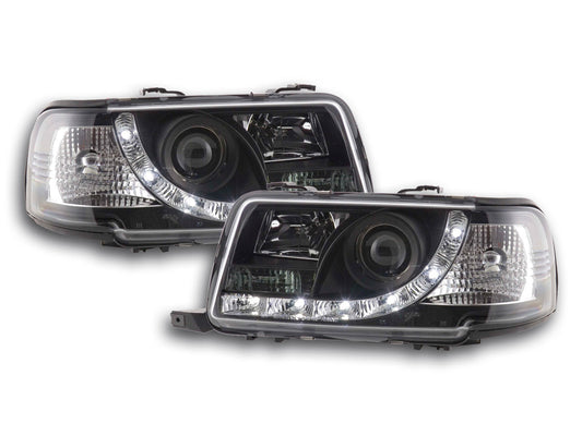 Scheinwerfer Set Daylight LED TFL-Optik Audi 80 Typ B4 Bj. 91-94 schwarz