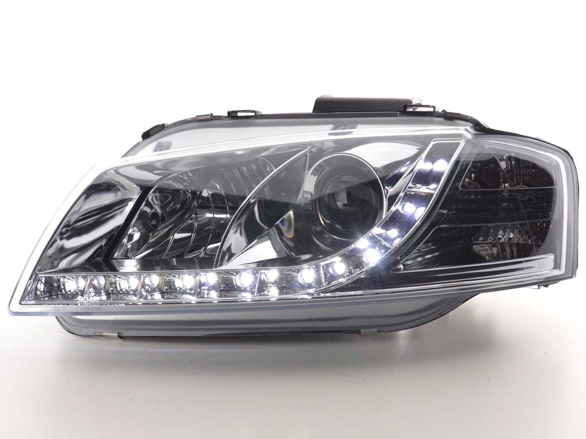 Scheinwerfer Set Daylight LED TFL-Optik Audi A3 8P/8PA Bj. 03-07 chrom