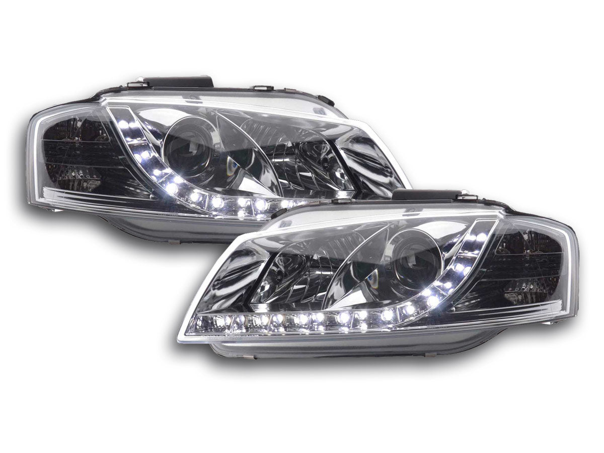 Scheinwerfer Set Daylight LED TFL-Optik Audi A3 8P/8PA Bj. 03-07 chrom
