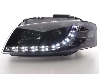 Scheinwerfer Set Daylight LED TFL-Optik Audi A3 8P/8PA Bj. 03-07 schwarz