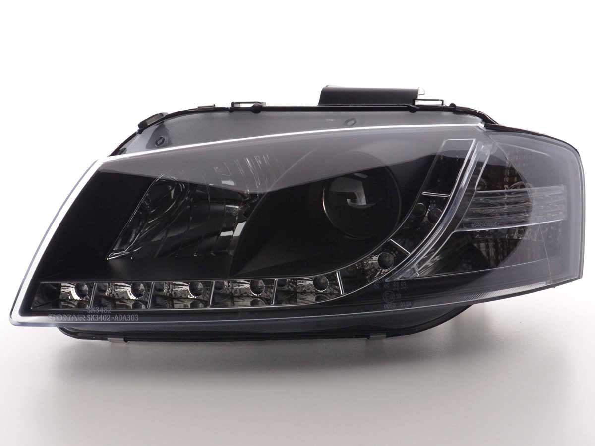 Scheinwerfer Set Daylight LED TFL-Optik Audi A3 Typ 8P Bj. 03-07 schwarz