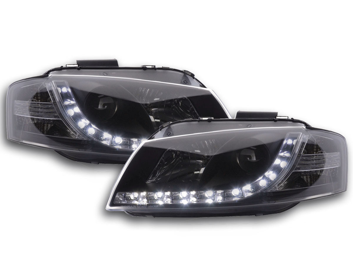 Scheinwerfer Set Daylight LED TFL-Optik Audi A3 8P/8PA Bj. 03-07 schwarz