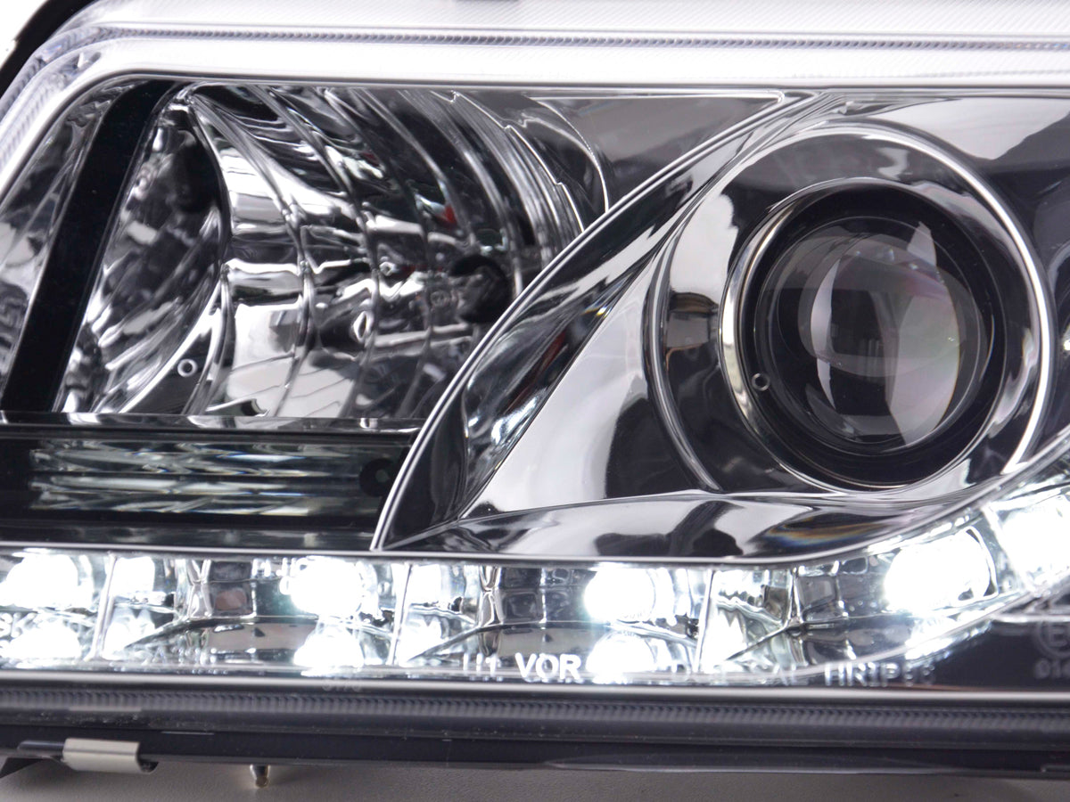 Scheinwerfer Set Daylight LED Tagfahrlicht Audi A3 Typ 8L Bj. 96-00 chrom