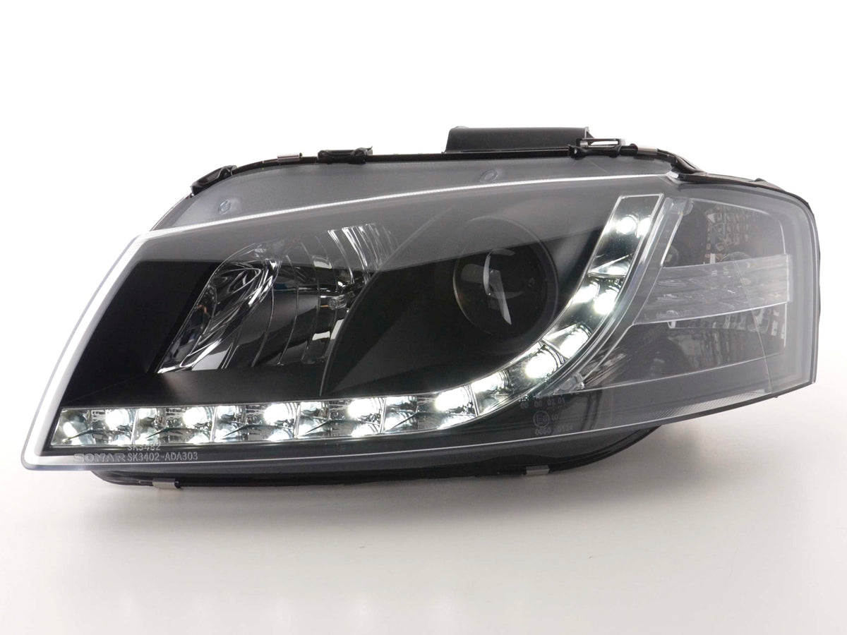 Scheinwerfer Set Daylight LED Tagfahrlicht Audi A3 Typ 8P  03-08 schwarz