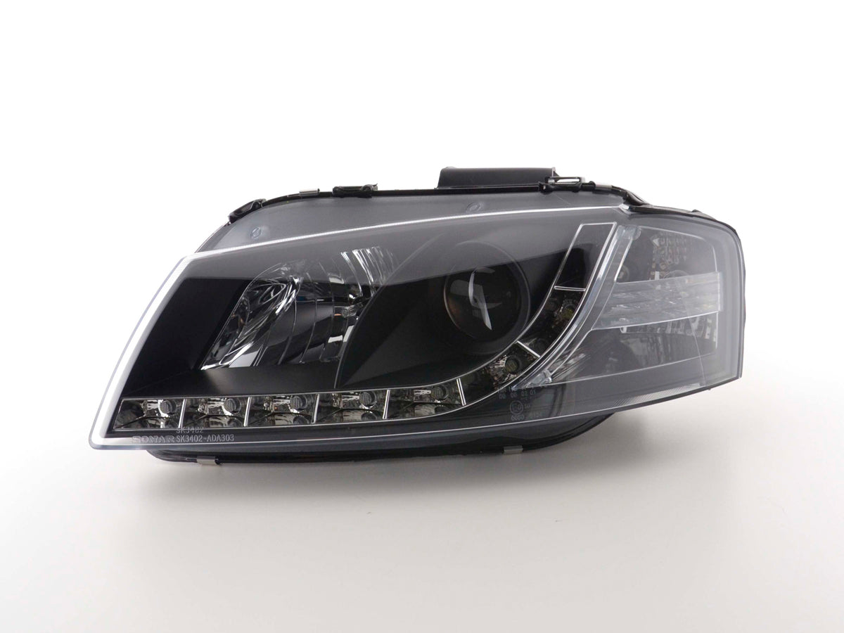 Scheinwerfer Set Daylight LED Tagfahrlicht Audi A3 Typ 8P  03-08 schwarz