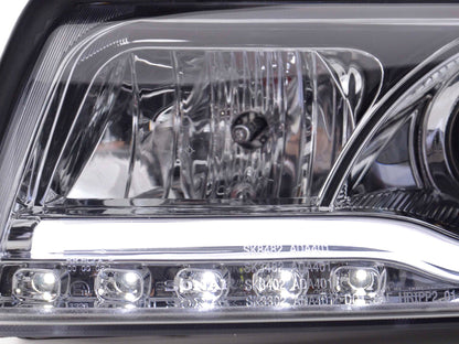 Scheinwerfer Set Daylight LED TFL-Optik Audi A4 B6 8E Bj. 01-04 chrom