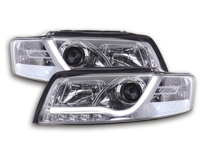 Scheinwerfer Set Daylight LED TFL-Optik Audi A4 Typ 8E Bj. 01-04 chrom