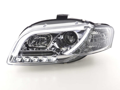 Scheinwerfer Set Daylight LED Tagfahrlicht Audi A4 Typ 8E Bj. 04-08 chrom