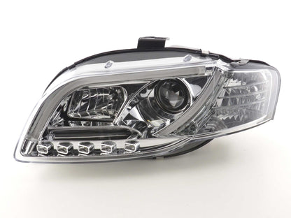 Scheinwerfer Set Daylight LED Tagfahrlicht Audi A4 Typ 8E Bj. 04-08 chrom