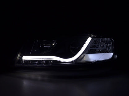 Scheinwerfer Set Daylight LED TFL-Optik Audi A4 Typ 8E Bj. 01-04 schwarz für Rechtslenker