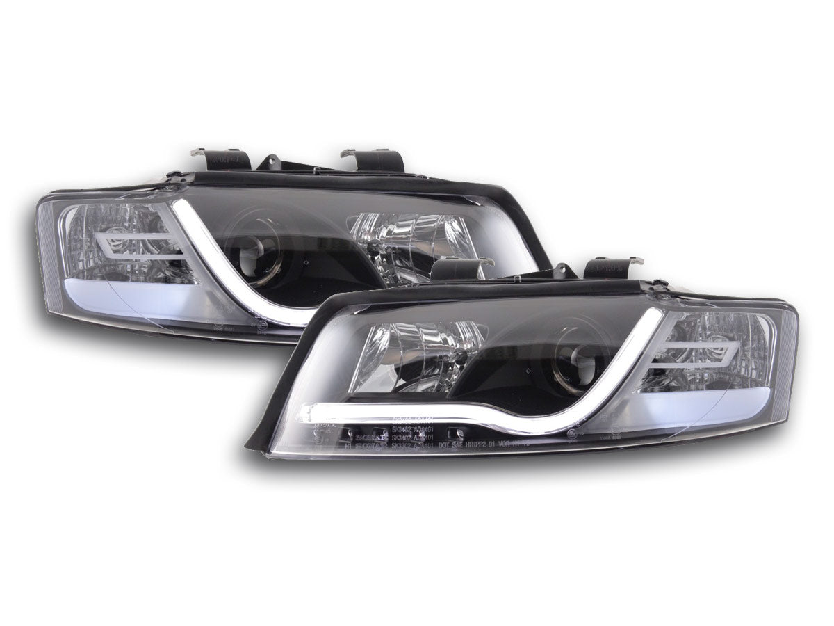 Scheinwerfer Set Daylight LED TFL-Optik Audi A4 Typ 8E Bj. 01-04 schwarz für Rechtslenker