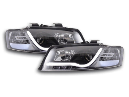 Scheinwerfer Set Daylight LED TFL-Optik Audi A4 Typ 8E Bj. 01-04 schwarz für Rechtslenker