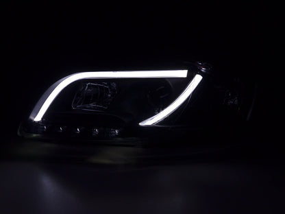 Scheinwerfer Set Daylight LED TFL-Optik Audi A4 Typ 8E Bj. 04-08 schwarz für Rechtslenker