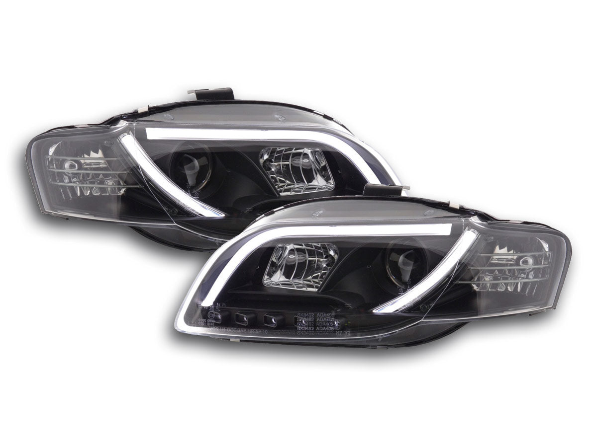 Scheinwerfer Set Daylight LED TFL-Optik Audi A4 Typ 8E Bj. 04-08 schwarz für Rechtslenker