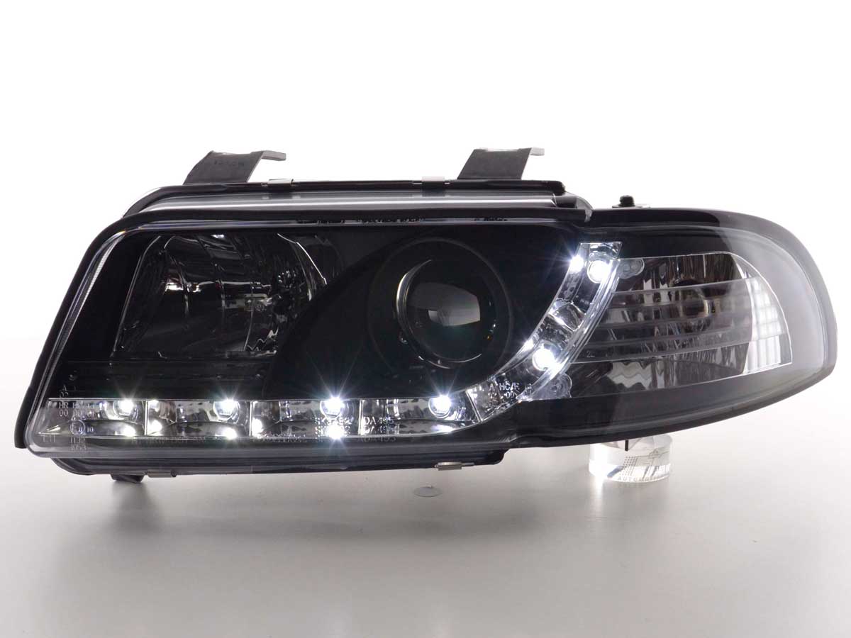 Scheinwerfer Set Daylight LED TFL-Optik Audi A4 Typ B5 Bj. 95-99 schwarz