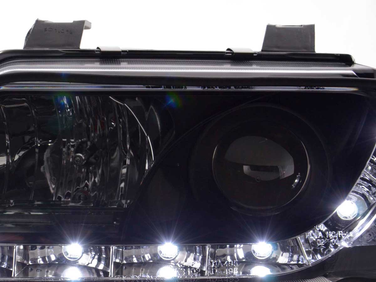 Scheinwerfer Set Daylight LED TFL-Optik Audi A4 Typ B5 Bj. 95-99 schwarz
