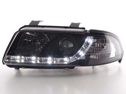 Scheinwerfer Set Daylight LED TFL-Optik Audi A4 Typ B5 Bj. 99-01 schwarz