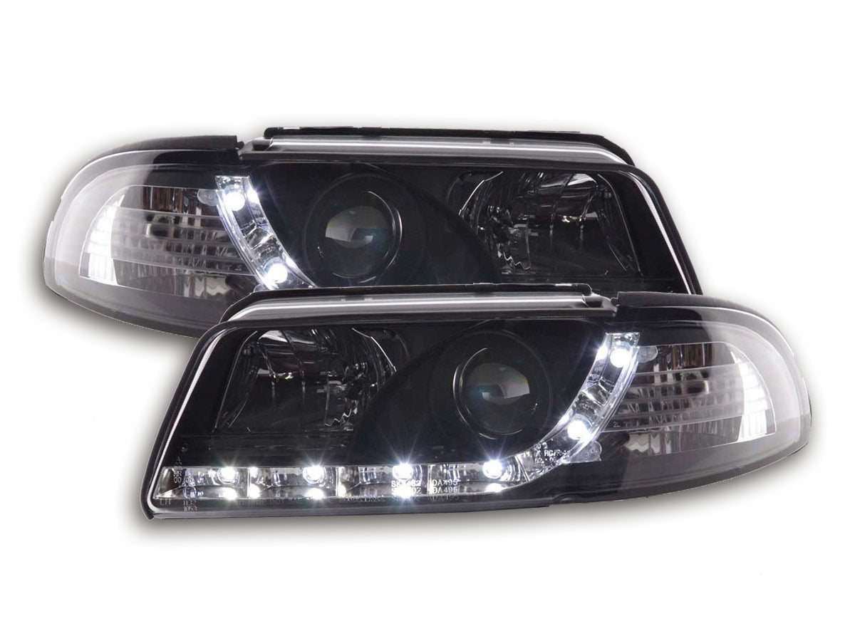 Scheinwerfer Set Daylight LED TFL-Optik Audi A4 Typ B5 Bj. 99-01 schwarz
