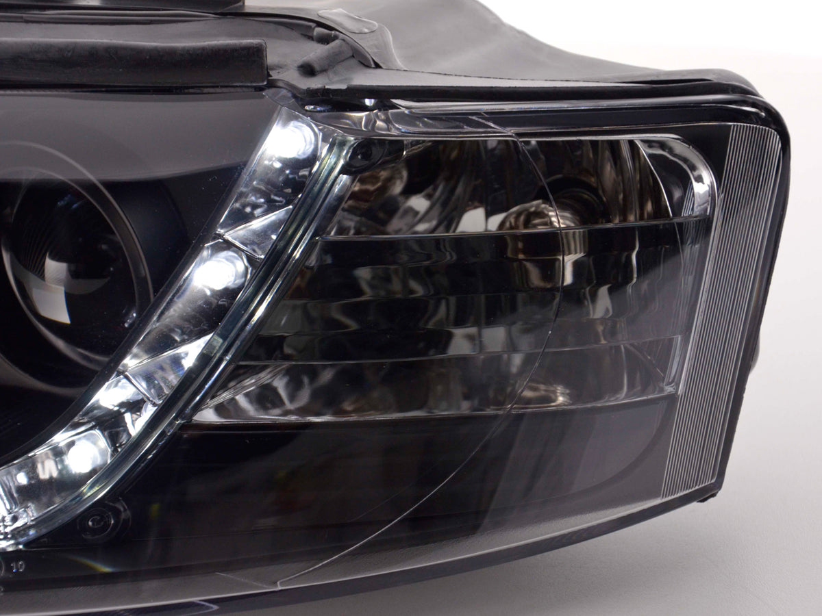 Scheinwerfer Set Daylight LED Tagfahrlicht Audi A4 Typ 8E Bj. 01-04 schwarz