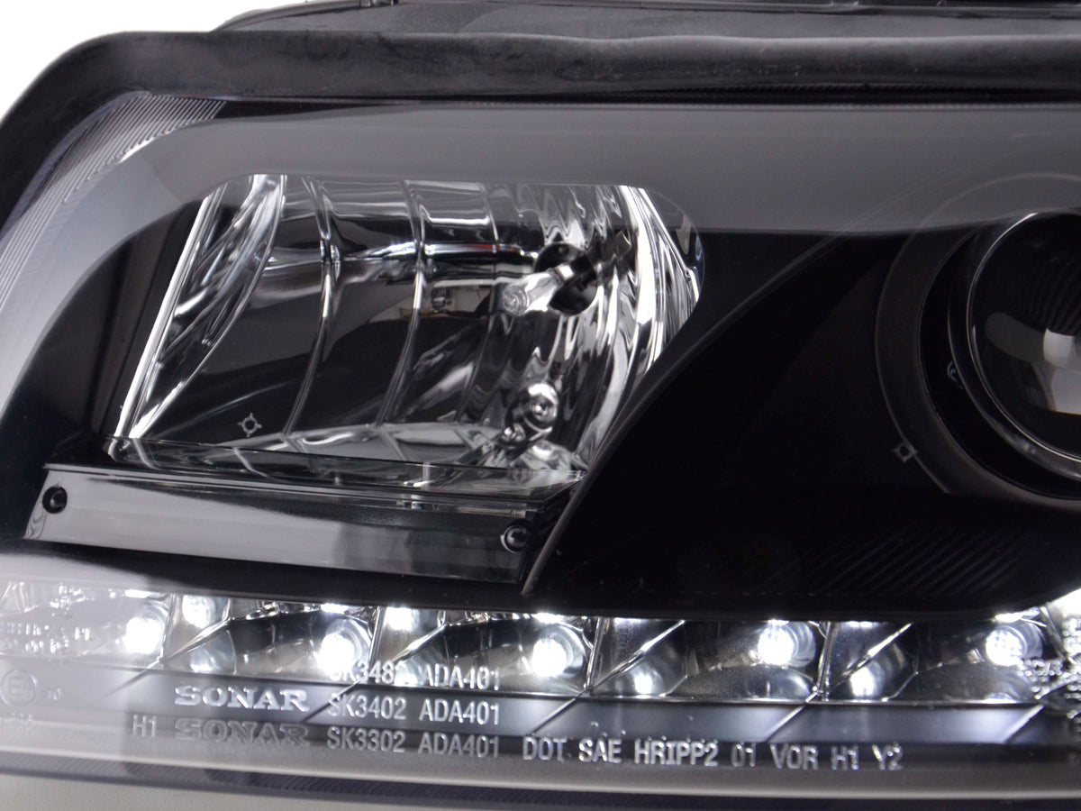 Scheinwerfer Set Daylight LED Tagfahrlicht Audi A4 Typ 8E Bj. 01-04 schwarz
