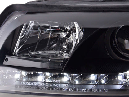 Scheinwerfer Set Daylight LED Tagfahrlicht Audi A4 Typ 8E Bj. 01-04 schwarz