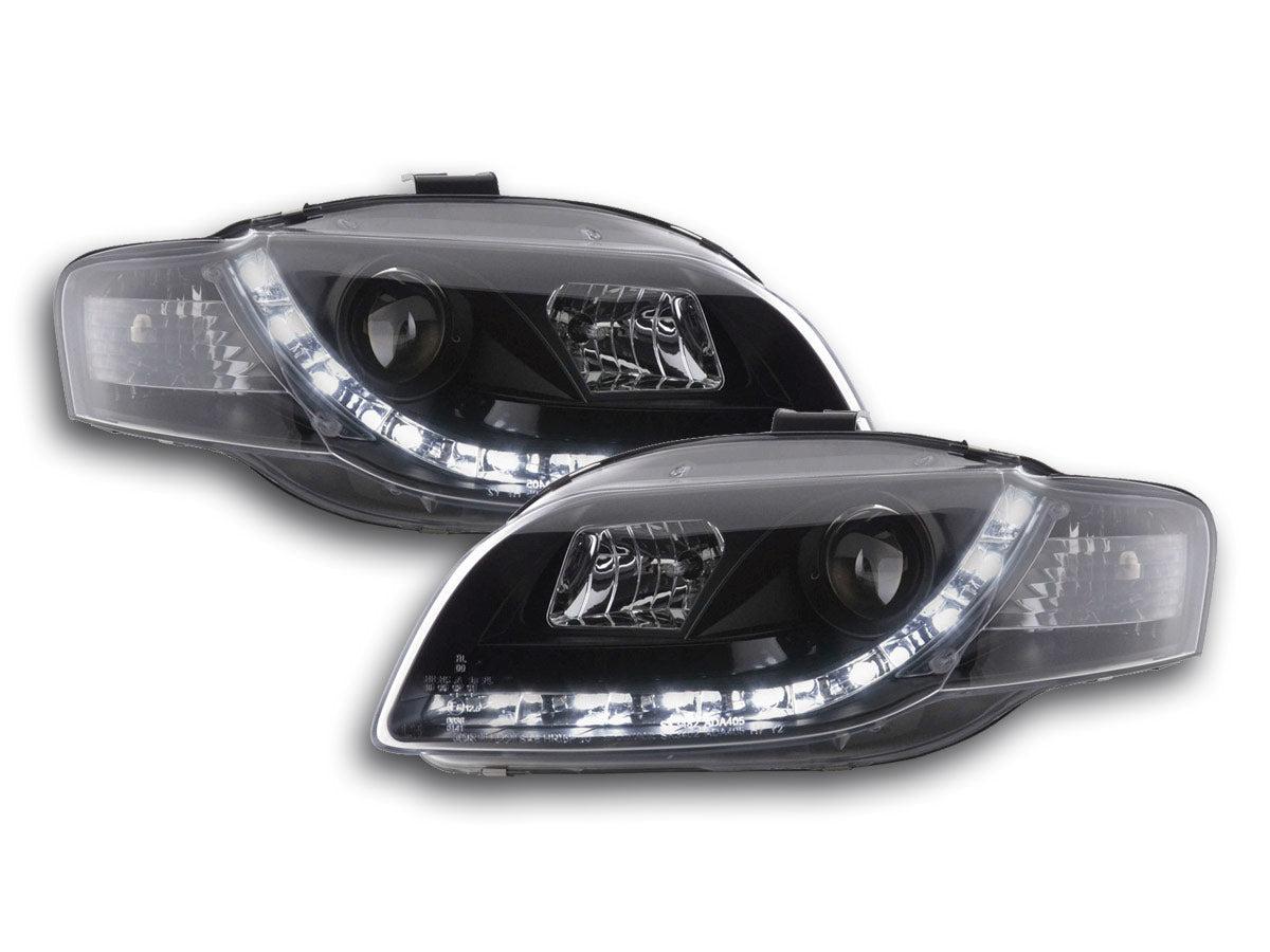 Scheinwerfer Set Daylight LED Tagfahrlicht Audi A4 Typ 8E Bj. 04-08 schwarz