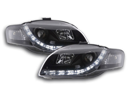 Scheinwerfer Set Daylight LED Tagfahrlicht Audi A4 Typ 8E Bj. 04-08 schwarz