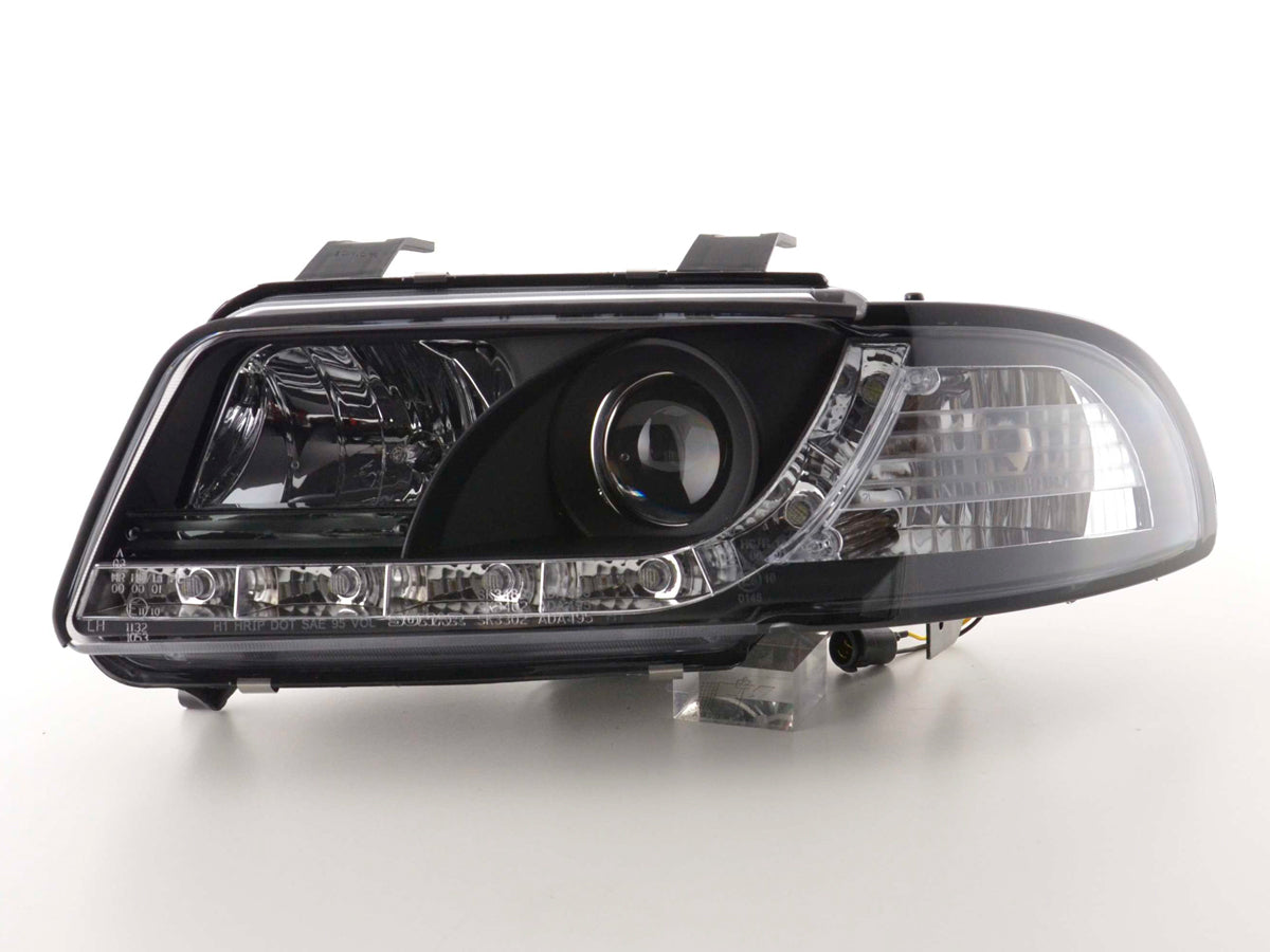Scheinwerfer Set Daylight LED Tagfahrlicht Audi A4 B5 8D Bj. 94-99 schwarz