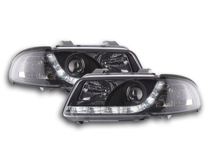 Scheinwerfer Set Daylight LED Tagfahrlicht Audi A4 B5 8D Bj. 99-01 chrom