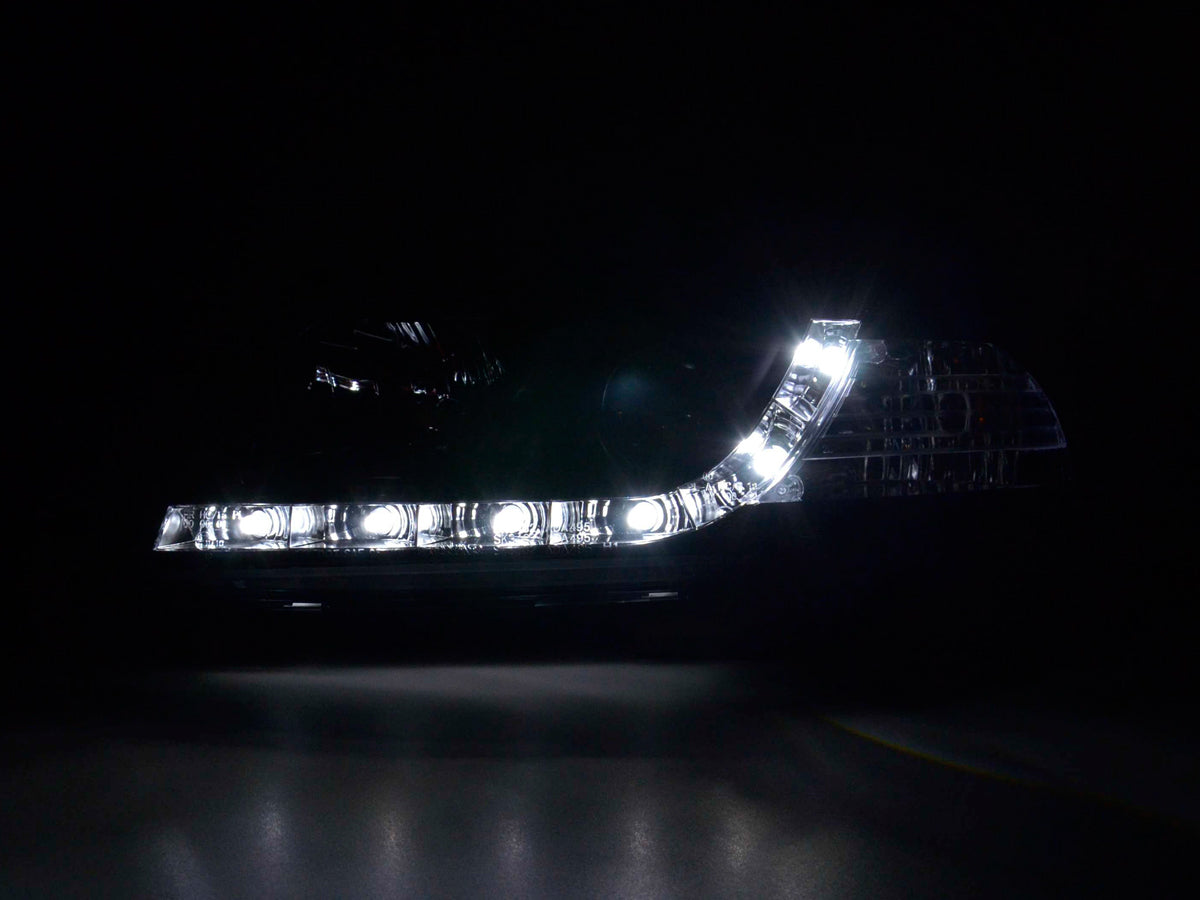 Scheinwerfer Set Daylight LED Tagfahrlicht Audi A4 B5 8D Bj. 99-01 schwarz
