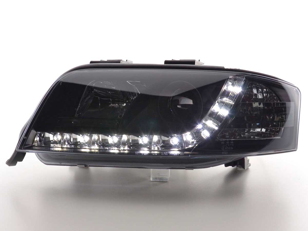 Scheinwerfer Set Daylight LED TFL-Optik Audi A6 Typ 4B Bj. 01-04 schwarz