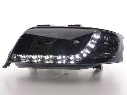 Scheinwerfer Set Daylight LED TFL-Optik Audi A6 Typ 4B Bj. 01-04 schwarz