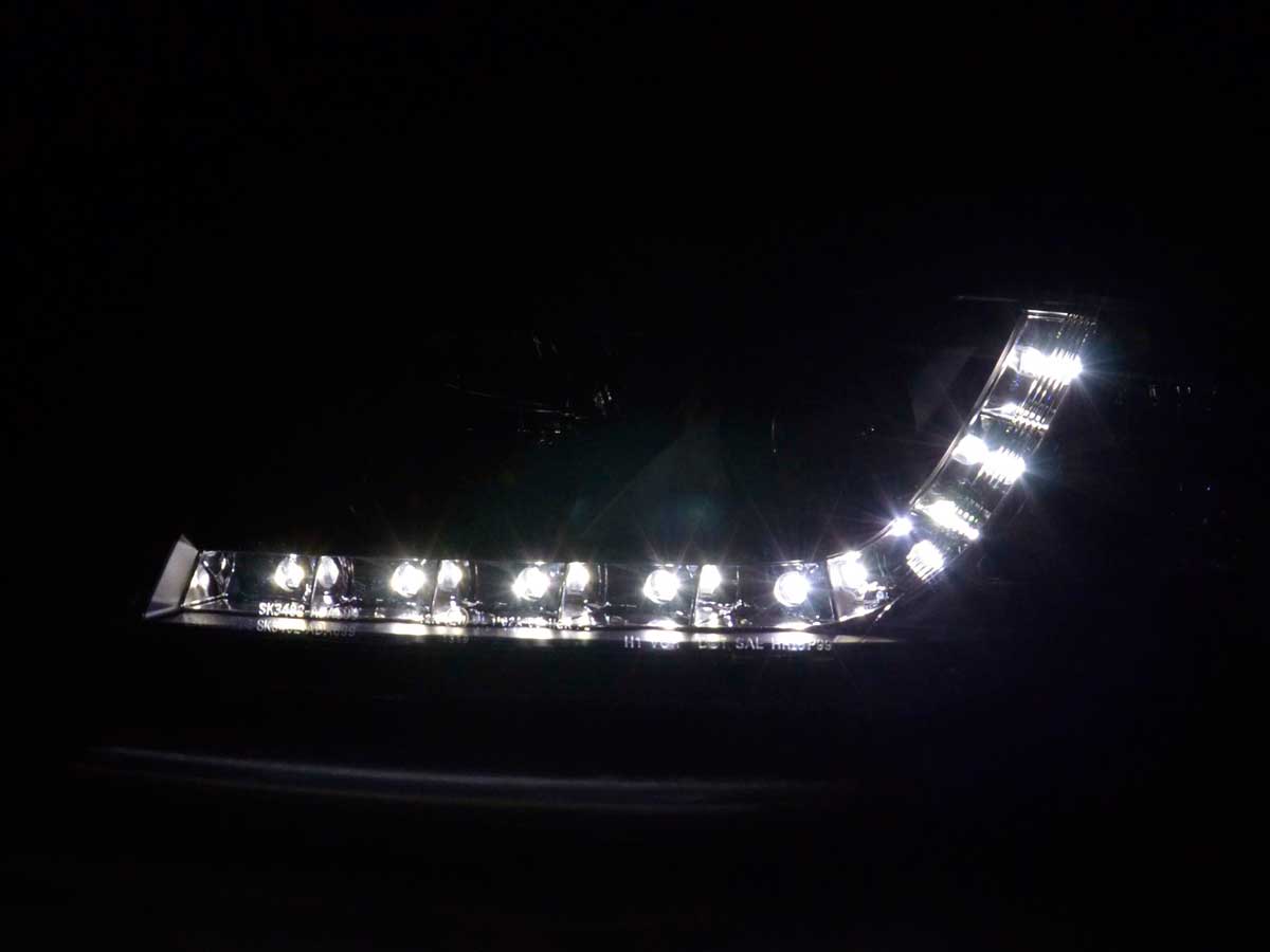 Scheinwerfer Set Daylight LED TFL-Optik Audi A6 Typ 4B Bj. 01-04 schwarz