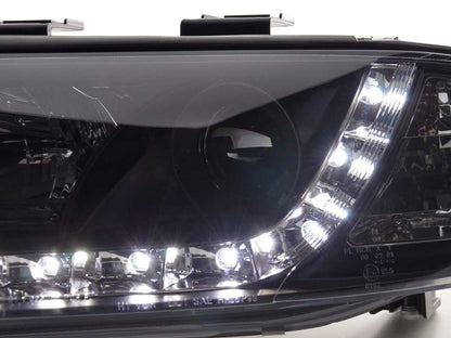 Scheinwerfer Set Daylight LED TFL-Optik Audi A6 Typ 4B Bj. 01-04 schwarz